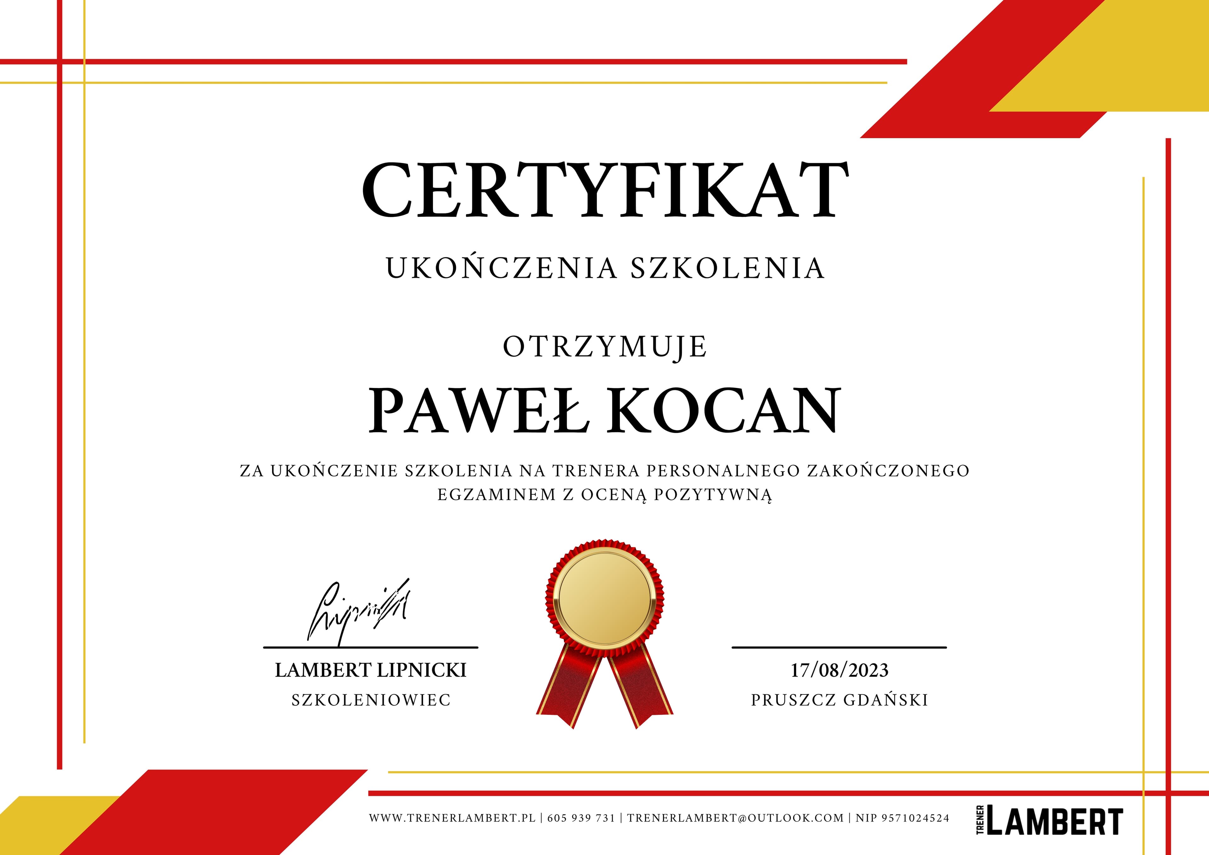 Certyfikat Paweł Kocan 6